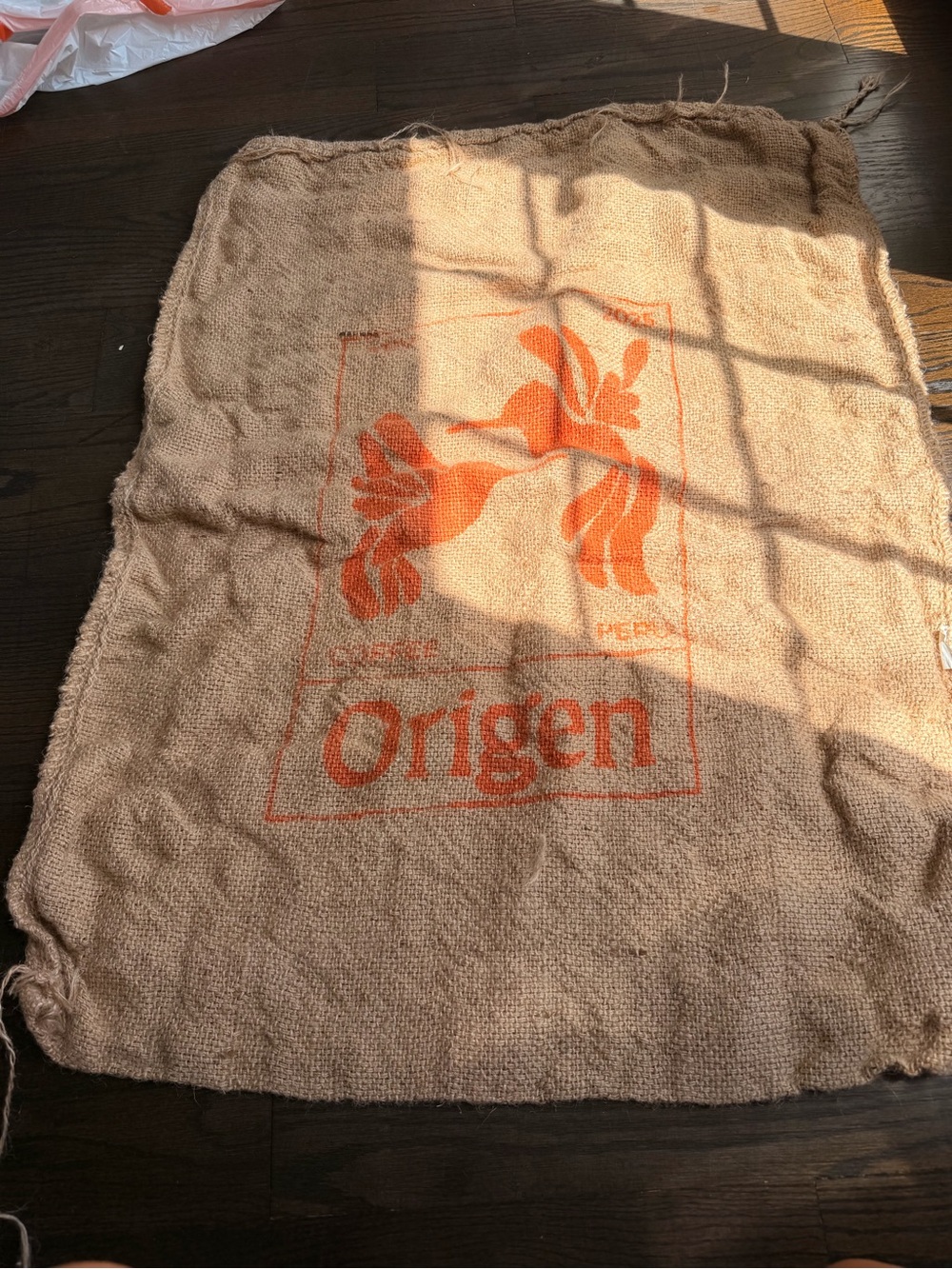 coffee bean sack from Origen Coffee